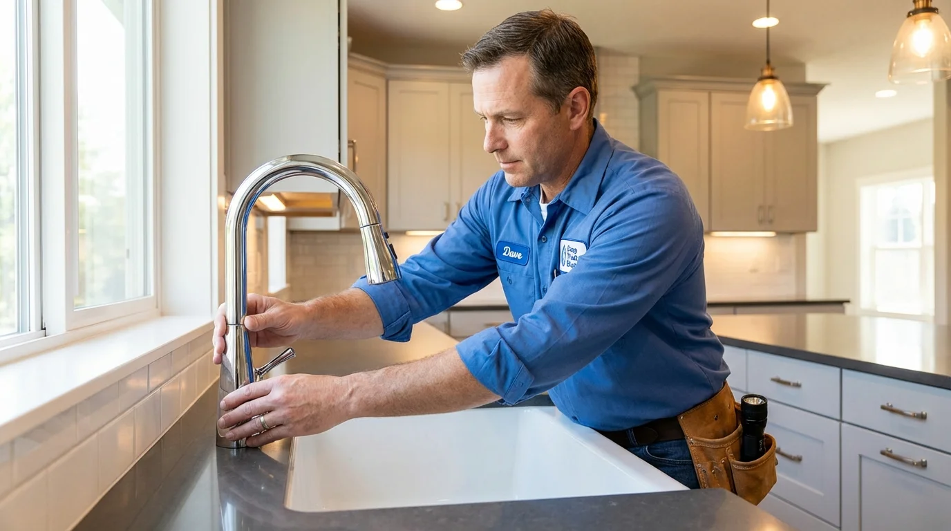 Kitchen faucet installation by Johns Plumbing LLC in Granby